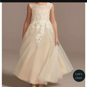 As Is Illusion and Tulle Flower Girl Dress- David bridals